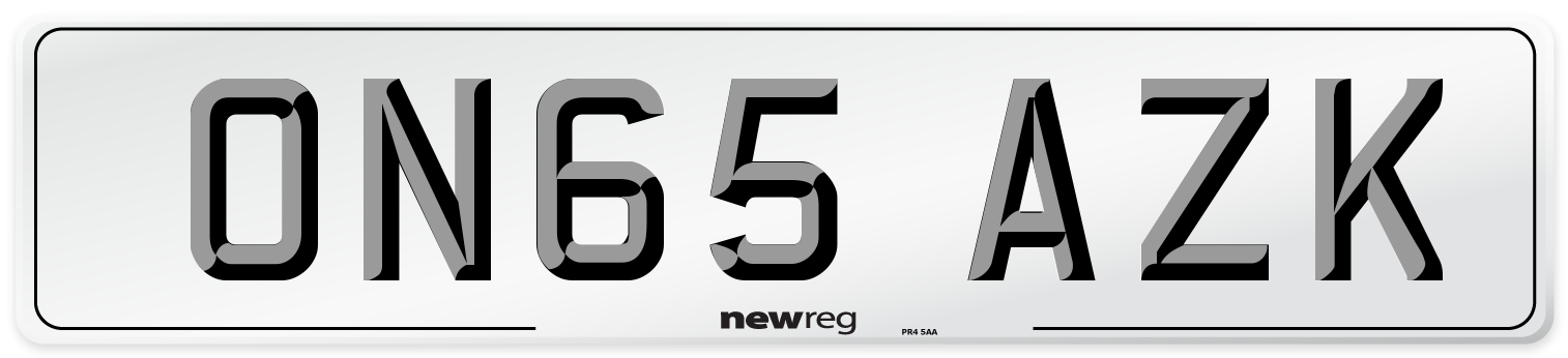 ON65 AZK Number Plate from New Reg